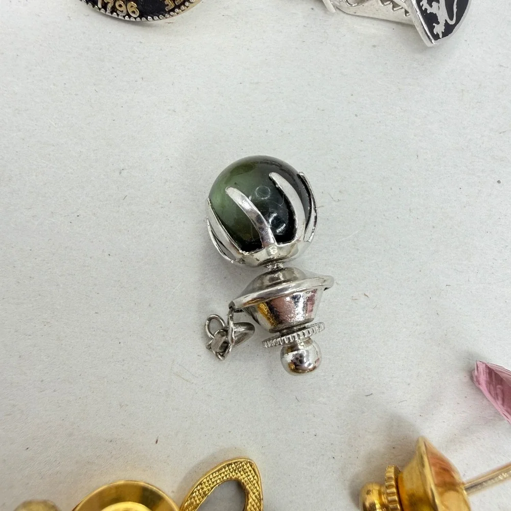 Vintage Mens Jewelry Lot of 26 Cufflinks Tie‎ Clips Pins Rhinestone Vintage